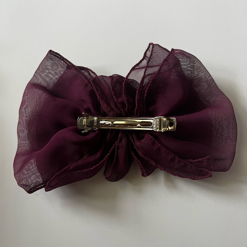 Vtg 80s 90s red tiered barrette bows - Picture 10 of 10